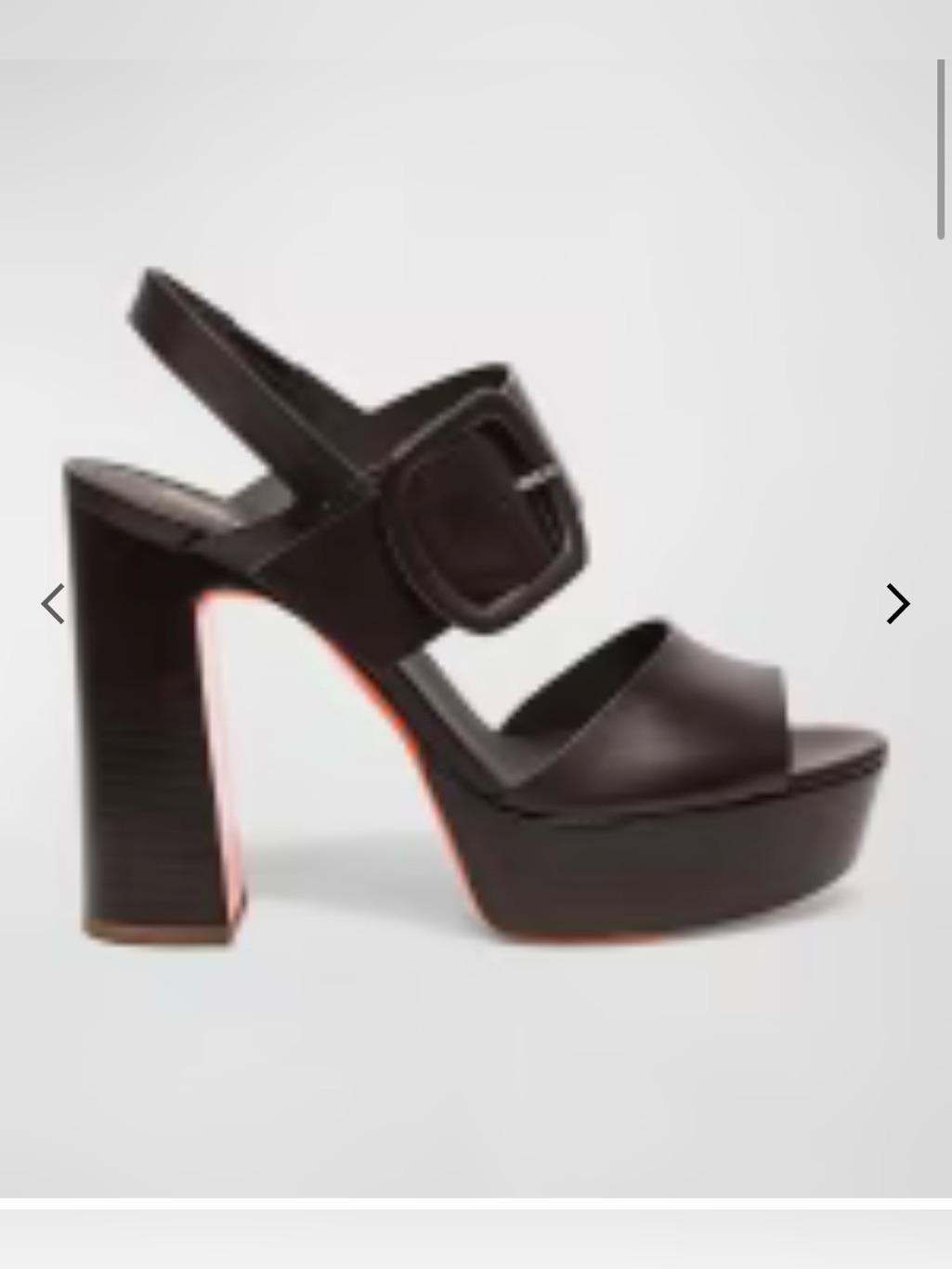 Nib With Dust Bags Santoni Bruxel Leather Buckle Platform Sandals- Black